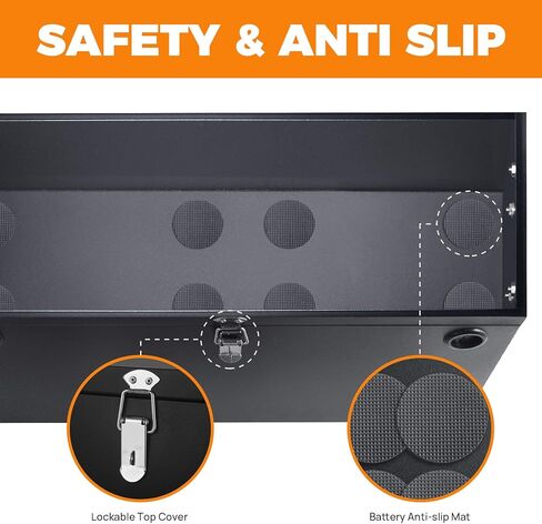 Stainless Steel Rust-Resistant Waterproof 12V Car/RV/Marine Battery Box - Black Battery Relocation Kit for Trailer, Boat, Trolling Motor (27 Series) in Saudi Arabia