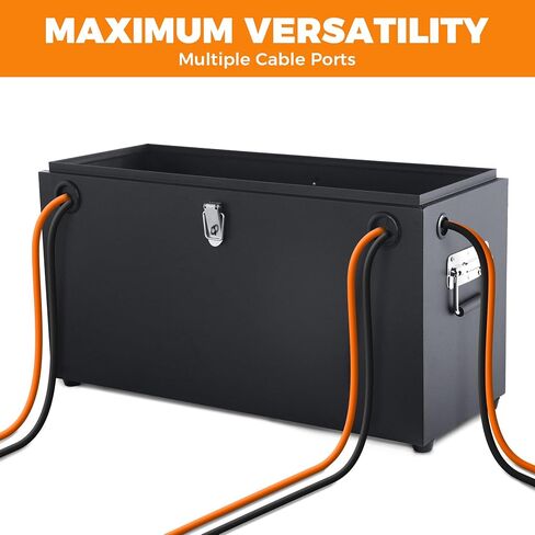 Stainless Steel Rust-Resistant Waterproof 12V Car/RV/Marine Battery Box - Black Battery Relocation Kit for Trailer, Boat, Trolling Motor (27 Series) in Saudi Arabia