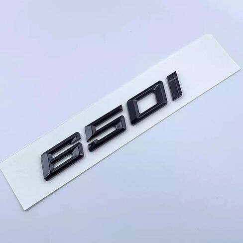 1pc 650i Trunk Lid Car Rear Badge 3D Emblem Nameplate Decal Number Letter (Gloss Black) in Saudi Arabia