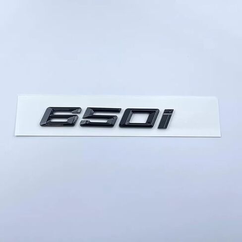 1pc 650i Trunk Lid Car Rear Badge 3D Emblem Nameplate Decal Number Letter (Gloss Black) in Saudi Arabia