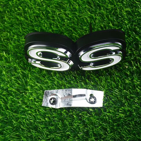 قطعة واحدة 1971 Chevy Chevelle El Camino Emblem Grille Super Sports SS Dynacorn مع مثبتات بديلة لـ SS (فضي أسود أبيض) in Kuwait