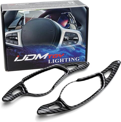 iJDMTOY Twill-Weave Carbon Fiber Pattern Style Large Paddle Extensions Compatible with BMW 3 4 5 7 Series X3 X4 X5 X6 (Gxx Chassis), Toyota 2020-up A90 Supra GR in Saudi Arabia