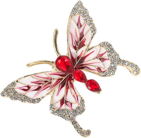Multicolor Shiny Crystal Butterfly Brooch Vintage Rhinestone Insect Lapel Pins Hat Dress Accessories Wedding Birthday Formal Dinner Accessories Gifts in Saudi Arabia