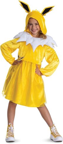 Pokemon Jolteon Costume Dress for Girls, Official Pokemon Outfit with Hooded Dress in Saudi Arabia