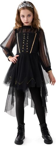 Spooktacular Creations Halloween Child Girl Black Princess Costume, Fallen Dress Outfit for Kids Roleplay Themed Parties in Saudi Arabia