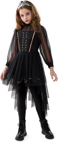 Spooktacular Creations Halloween Child Girl Black Princess Costume, Fallen Dress Outfit for Kids Roleplay Themed Parties in Saudi Arabia
