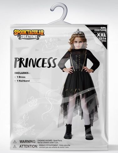 Spooktacular Creations Halloween Child Girl Black Princess Costume, Fallen Dress Outfit for Kids Roleplay Themed Parties in Saudi Arabia