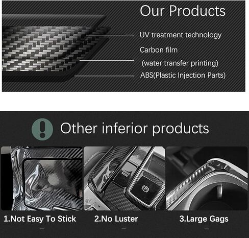 ABS Shift Gear Cover for Kia Soul 2020-2025 Accessories, Anti-Scratch Design & Perfect Fit Trim Enhancement (Carbon Fiber Pattern) in Saudi Arabia