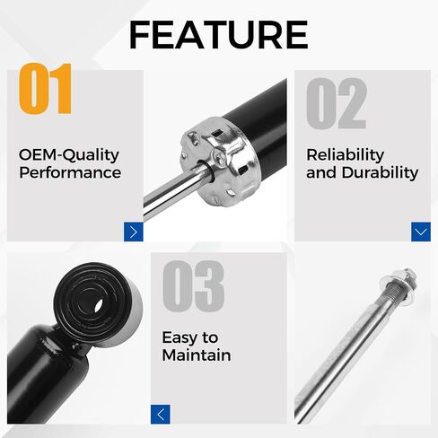 PAROD 2PCS 5611 Rear Struts Shock Absorber fit for 2006-2013 Audi A3, A3 Quattro, 09-2017 VW CC, 06-2014 GTI, 10-2014 Golf, 05-2014 Jetta, 06-2010 Passat, 09-2010 CC, 2008 R32, 06-2009 Rabbit in Saudi Arabia