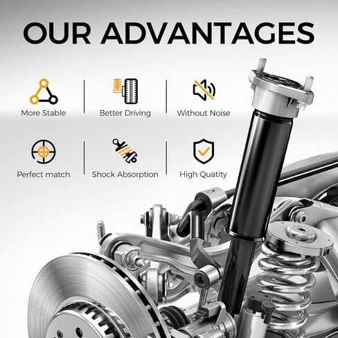 PAROD 2PCS 5611 Rear Struts Shock Absorber fit for 2006-2013 Audi A3, A3 Quattro, 09-2017 VW CC, 06-2014 GTI, 10-2014 Golf, 05-2014 Jetta, 06-2010 Passat, 09-2010 CC, 2008 R32, 06-2009 Rabbit in Saudi Arabia