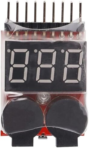 1-8S Lipo/Li-ion/Fe Helicopter Airplane Boat etc Battery Voltage 2 IN1 Tester Low Voltage Buzzer Alarm in Saudi Arabia