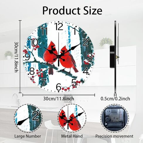 CHGCRAFT Peekaboo Cat Wall Clock 12 Inch Cartoon Cat Clock Battery Operated Silent Non Ticking Round Decorative Clock for Home Office Decoration in Saudi Arabia