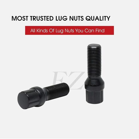 20 Pc 12x1.5 Black Spline Tuner Lug Bolts 40MM Shank for Aftermarket Wheels to Fit Many BMW Mercedes Audi VW Models with 12mm Studs in Saudi Arabia