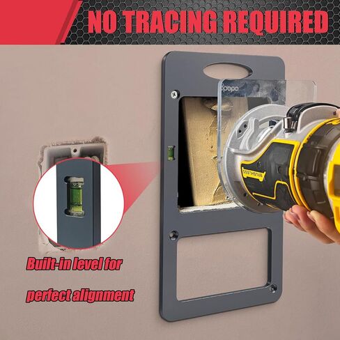Low Voltage Mounting Bracket Template, Quick & Precise Cutout Guide for Single & Double Gang Outlets – Easy, Level Cuts for Wood Walls – No Tracing Needed in Kuwait