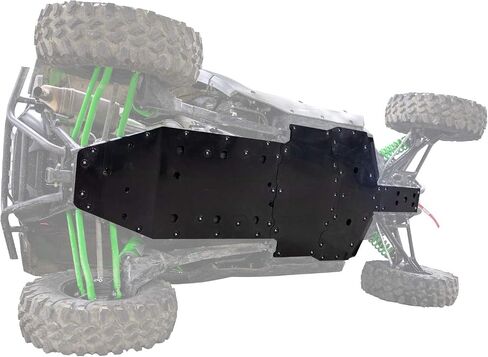SuperATV Full Skid Plate for 2020+ Kawasaki Teryx KRX 1000 | 1/2" Thick Proprietary ARMW | Front to Back Protection | Abrasion, Break, & Bend Resistant | Countersunk Bolts | Made in the USA in Saudi Arabia