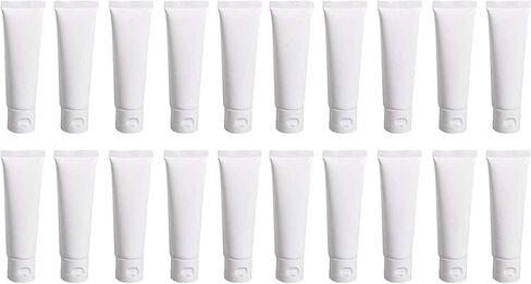 20PCS 100ml/3.4oz White Plastic Facial Cleaner Soft Tube Bottles Empty Refillable Travel Makeup Sample Packing Container Storage Pot Jar Vials Dispenser for Toiletries in Saudi Arabia