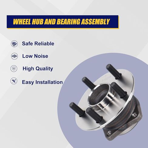 KUSATEC 512218 Rear Wheel Bearing and Hub Assembly Compatible with Toyota Celica Corolla Matrix 2000-2008, Pontiac Vibe 2003-2008, 5 Lug Bolts Without ABS in Saudi Arabia
