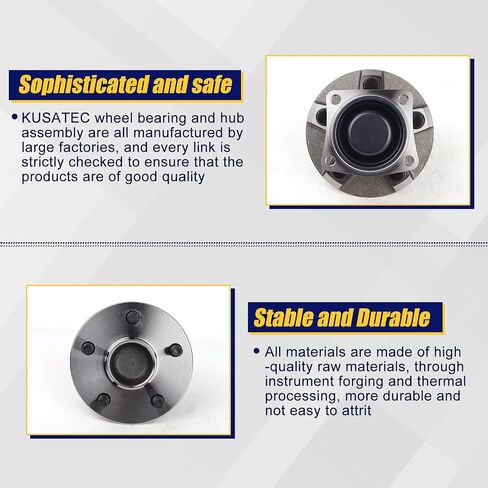 KUSATEC 512218 Rear Wheel Bearing and Hub Assembly Compatible with Toyota Celica Corolla Matrix 2000-2008, Pontiac Vibe 2003-2008, 5 Lug Bolts Without ABS in Saudi Arabia
