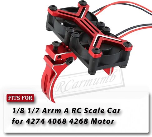 Motor Cooling Fan Upgrades Part for 1/8 1/7 Arrma RC Car,Brushed Brushless 20000 RPM High Speed 30mm Cooling Fan Heatsink with 40-42mm Adjustable Mount for 4274 4068 4268 Motor,Red in Kuwait