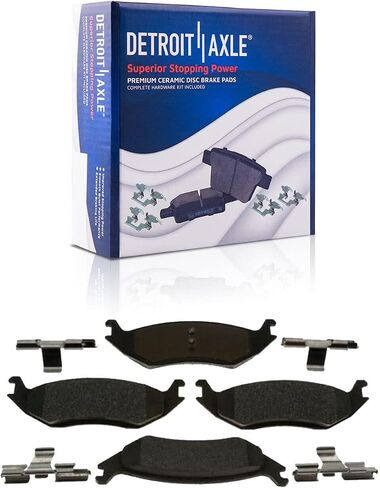 Detroit Axle - Brake Kit for 2013-2018 Ram 1500 Drilled & Slotted Disc Brake Rotors Ceramic Brakes Pads 24pc Wheel Lug Nuts 2014 2015 2016 2017 Front & Rear Replacement in Saudi Arabia