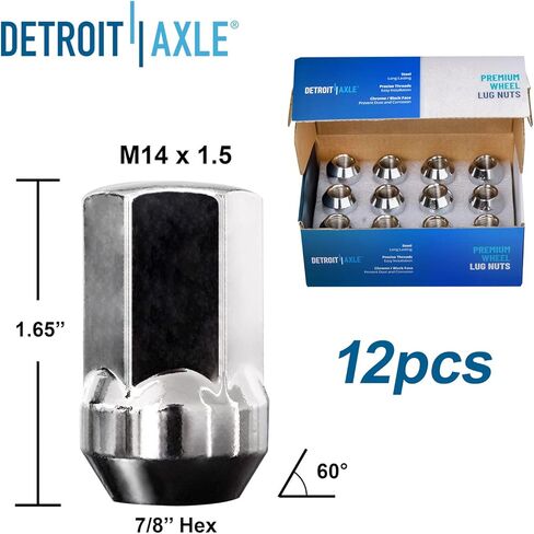 Detroit Axle - Brake Kit for 2013-2018 Ram 1500 Drilled & Slotted Disc Brake Rotors Ceramic Brakes Pads 24pc Wheel Lug Nuts 2014 2015 2016 2017 Front & Rear Replacement in Saudi Arabia