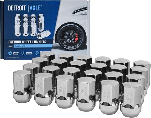 Detroit Axle - Brake Kit for 2013-2018 Ram 1500 Drilled & Slotted Disc Brake Rotors Ceramic Brakes Pads 24pc Wheel Lug Nuts 2014 2015 2016 2017 Front & Rear Replacement in Saudi Arabia