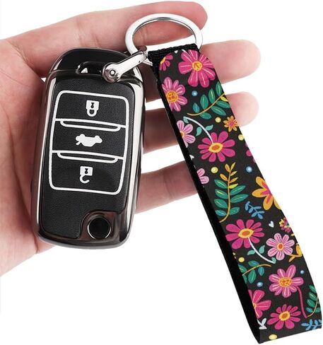 Fabric Wristlet Keychain Holder Lanyard for Keys Women Wallet and Car Accessories in Saudi Arabia