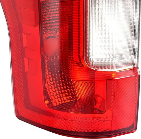 ECOTRIC Pair Tail Light Halogen Compatible with 2017-2019 Ford F250 F350 F450 Super Duty Pickup Rear Taillight Lamp Replacement for FO2800256 FO2801256 Clear Red Lens+Chrome Housing Left&Right Side in Saudi Arabia