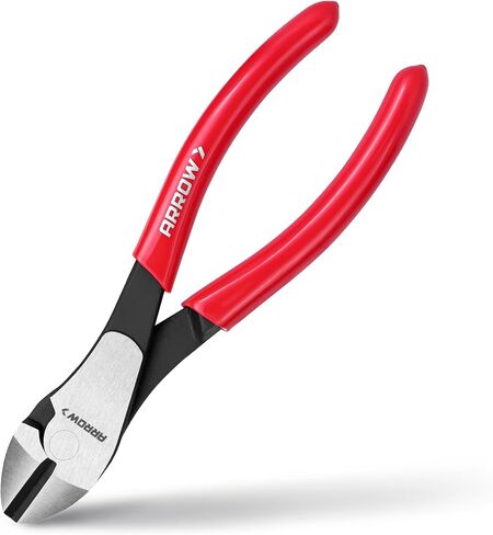ARROW 7" High Leverage Diagonal Cutting Pliers, Heavy Duty Wire Cutters with Comfortable Grip, Side Cutters for Cutting Wires in Kuwait