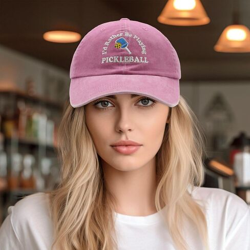 Pickleball Hat, Pickleball Gift for Men Women, Adjustable Embroidered I'd Rather Be Playing Pickleball Baseball Cap in Saudi Arabia