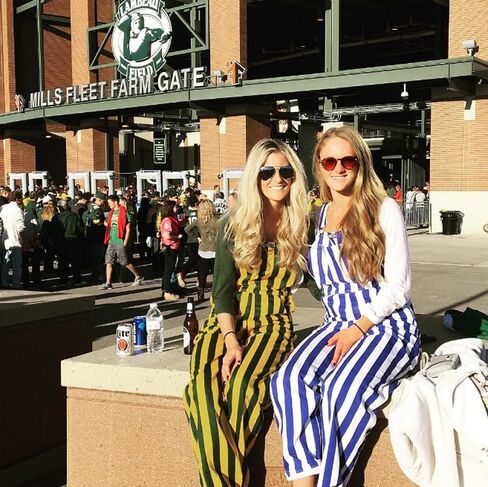 Adult Green & Yellow Striped Game Bib Overall in Saudi Arabia