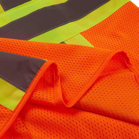 SV5400, ANSI/ISEA Class 3, High Vis Mesh Safety Vest, 3M Reflective w/Yellow binding, 7 Pockets, Neon Orange in Saudi Arabia