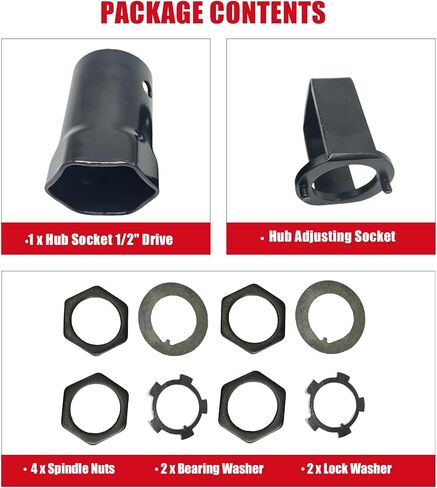 1/2" Drive 54mm Hub Locknut Socket and Front Wheel Bearing Hub Adjusting Socket for Nissan Patrol GQ GU Y60 Y61 for Landcruiser 40 50 60 70 80 100 105 Series, for Hilux 4x4, 6-Point Hub Hex Socket in Saudi Arabia