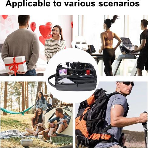 Mens travel toiletry bag, Gift For Men，PU Leather Water Resistant Cosmetic Bag Dopp Kit Shaving Pouch with Large Capacity for Toiletries Accessories(Black) in Saudi Arabia