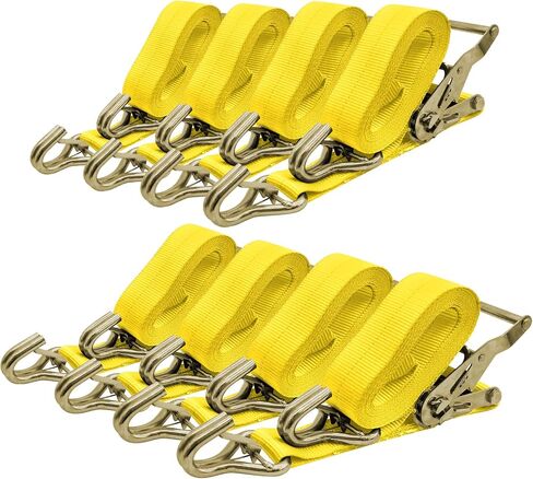 8Pack 2 inch Ratchet Straps Heavy Duty 15 ft J Hook with Anti-Loss Lock, 2 inch Tie Down Straps for Trucks, Cargo Straps Ratcheting Green in Saudi Arabia