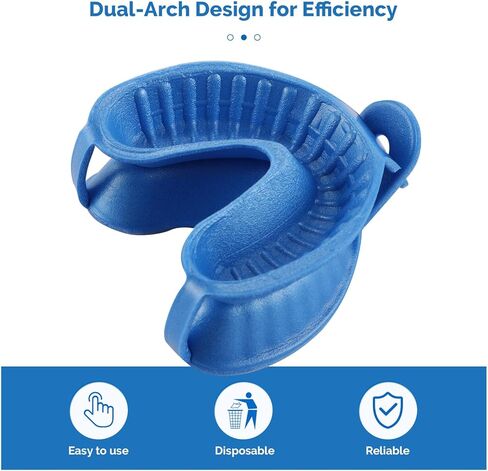JMU Disposable Dental Fluoride Trays, Dual Arch Fluorinated Foam Tray, 50Pcs/Bag (50, Large) in Kuwait
