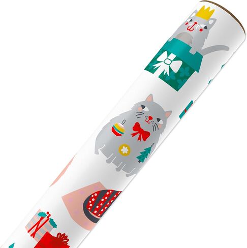 American Greetings Reversible Christmas Wrapping Paper, Dogs, Paw Prints and Snowflakes (1 Roll, 175 sq. ft.) in Saudi Arabia