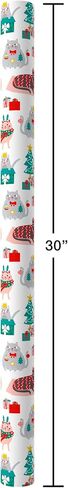 American Greetings Reversible Christmas Wrapping Paper, Dogs, Paw Prints and Snowflakes (1 Roll, 175 sq. ft.) in Saudi Arabia