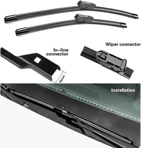 Front Wiper Set For Jaguar XE 2015-2023 2016 2017 2018 2019 2020 2021 coated windshield wiper blade 26"+17"(Left hand drive) in Saudi Arabia