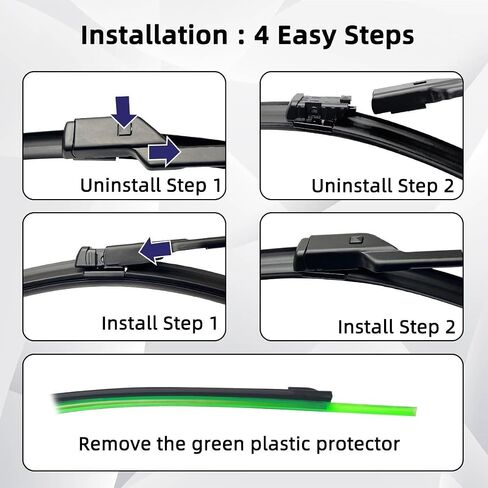Front Wiper Set For Jaguar XE 2015-2023 2016 2017 2018 2019 2020 2021 coated windshield wiper blade 26"+17"(Left hand drive) in Saudi Arabia