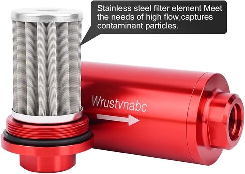 6AN 8AN 10AN Inline Fuel Filter 10 Micron 58MM Aluminum (red, 10Micron) in Saudi Arabia