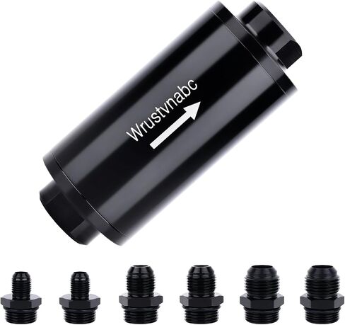 6AN 8AN 10AN Inline Fuel Filter 10 Micron 58MM Aluminum (red, 10Micron) in Saudi Arabia