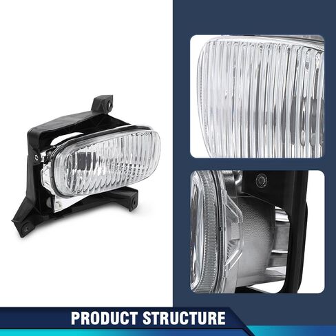 عدسة شفافة لضوء الضباب PIT66 متوافقة مع Toyota Tundra (الطراز الفرعي: Base، Limited، SR5) 2000-2006 مع مصابيح in Saudi Arabia