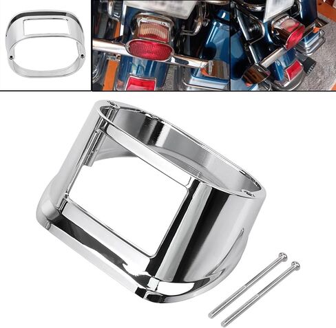 Chrome LED Rear Tail Light Lamp Cover Collar Covers For Harley Sportster Dyna Fat Boy 1999-2007 Softail 1996-2008 Touring Electra Glide Road Glide 2003-2008 FLHRC, FLHTC 2009-UP in Saudi Arabia