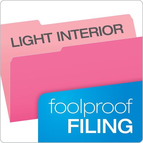 Pendaflex Two-Tone Color File Folders, Legal Size, Pink, 1/3 Cut, 100/BX (153 1/3 PIN) in Saudi Arabia