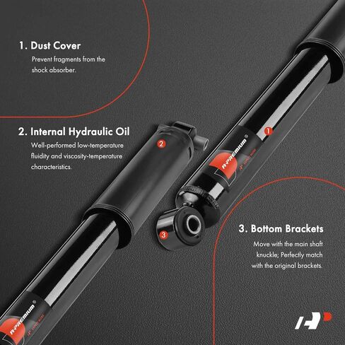 A-Premium Front Suspension Shock Absorber Compatible with Jeep JL Series Wrangler 2018-2024, JT Series Gladiator 2020-2024, 2-PC Set in Saudi Arabia