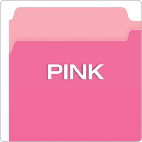 Pendaflex Two-Tone Color File Folders, Legal Size, Pink, 1/3 Cut, 100/BX (153 1/3 PIN) in Saudi Arabia