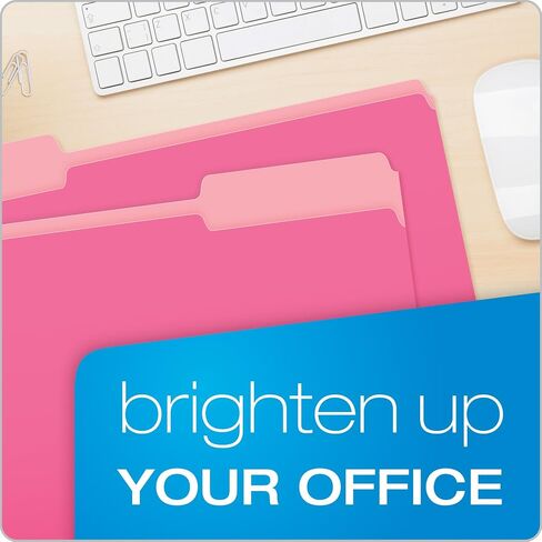 Pendaflex Two-Tone Color File Folders, Legal Size, Pink, 1/3 Cut, 100/BX (153 1/3 PIN) in Saudi Arabia