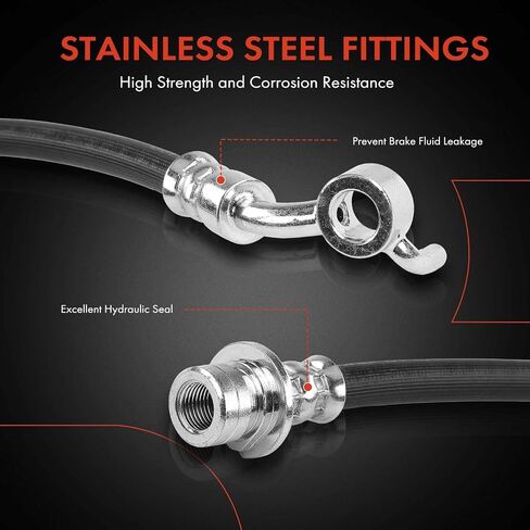 A-Premium Rear Left Driver Brake Hydraulic Hose Compatible with Honda Accord 2008-2012 Acura TSX 2009-2014 in Saudi Arabia