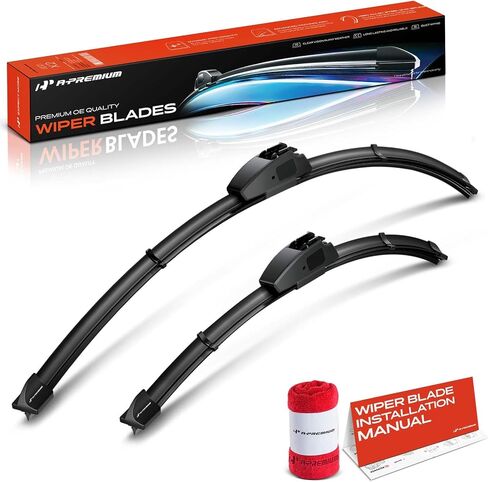 A-Premium Pack of 2 Windshield Wiper Blades with Wear Indicator & Towel - Compatible with Nissan Sentra 2013-2019 - 28" and 15", Hook Connector, Left and Right in Saudi Arabia